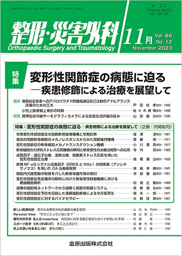 整形・災害外科 2023年11月号 (発売日2023年11月05日) 表紙