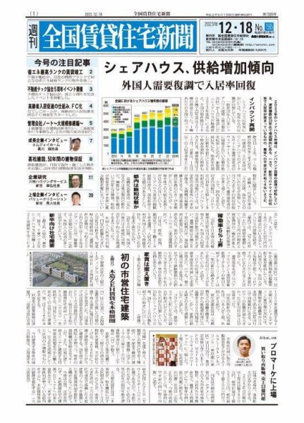 週刊 全国賃貸住宅新聞 1585 (発売日2023年12月18日) 表紙