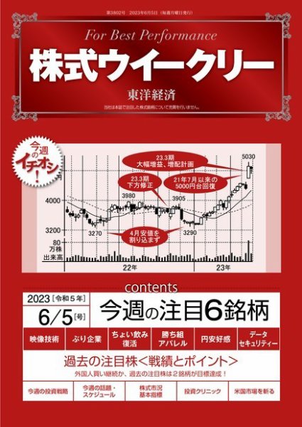 株式ウイークリー 2023年06月05日発売号 表紙
