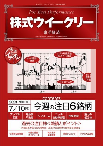 株式ウイークリー 2023年07月10日発売号 表紙