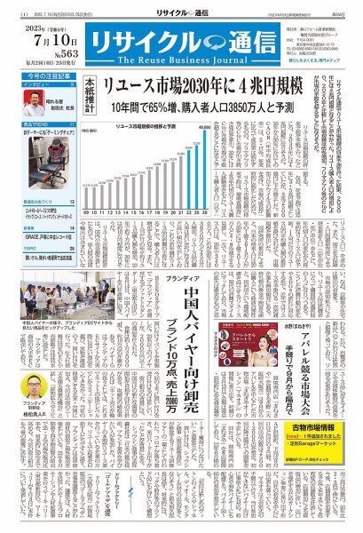 リユース経済新聞 2023年07月10日発売号 表紙