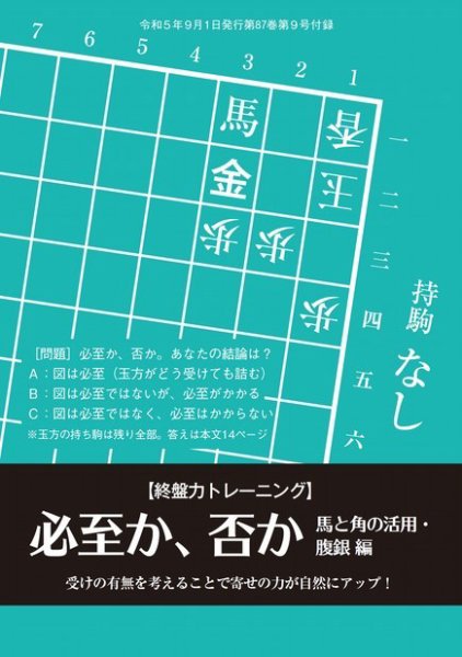 将棋世界 付録 2023年08月05日発売号 表紙