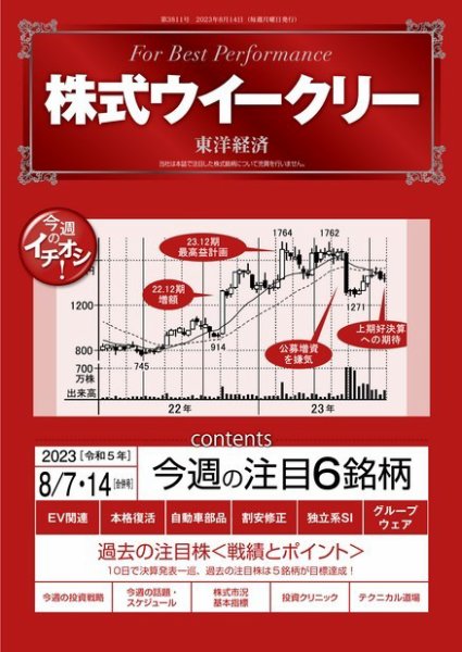 株式ウイークリー 2023年08月07日発売号 表紙