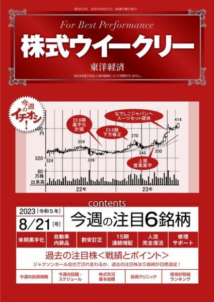株式ウイークリー 2023年08月21日発売号 表紙