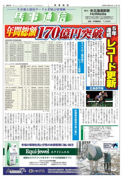 馬事通信 2023年11/1号 (発売日2023年10月28日) 表紙