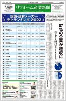 リフォーム産業新聞 23/08/28発行号 表紙