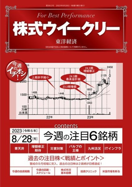 株式ウイークリー 2023年08月28日発売号 表紙