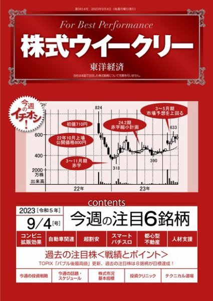 株式ウイークリー 2023年09月04日発売号 表紙