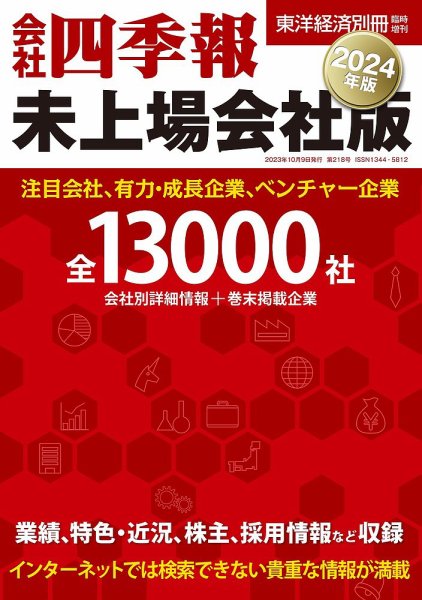 会社四季報　未上場会社版 2024年版 (発売日2023年09月19日) 表紙