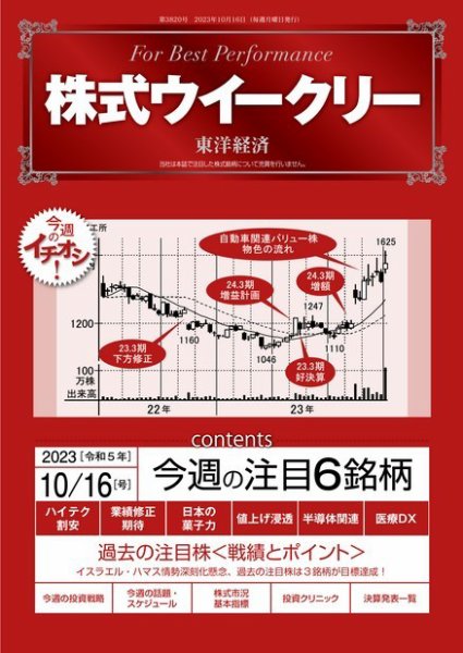 株式ウイークリー 2023年10月16日発売号 表紙