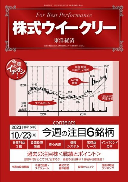 株式ウイークリー 2023年10月23日発売号 表紙