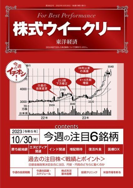 株式ウイークリー 2023年10月30日発売号 表紙