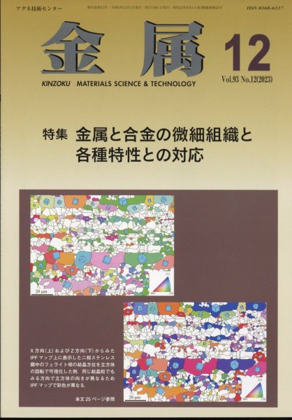 金属 2023年12月号 (発売日2023年11月28日) 表紙