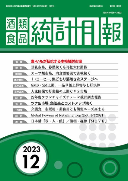 酒類食品統計月報 2023年12月号 (発売日2023年11月30日) 表紙