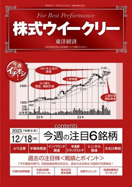 株式ウイークリー 2023年12月18日発売号 表紙