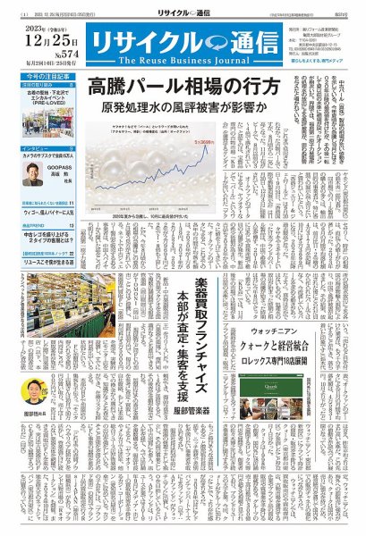リユース経済新聞 2023年12月25日発売号 表紙
