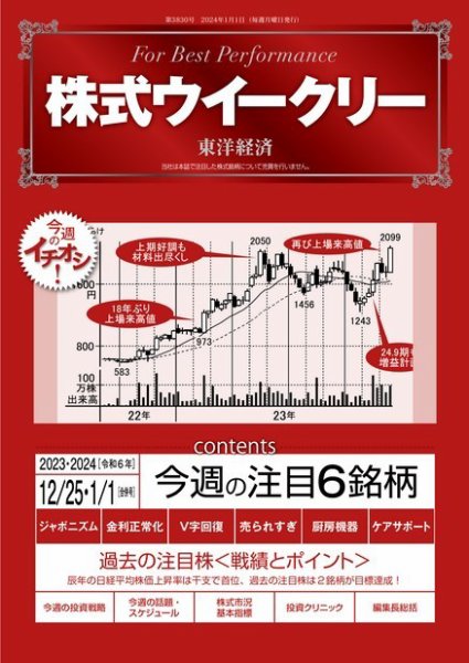 株式ウイークリー 2023年12月25日発売号 表紙