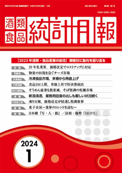 酒類食品統計月報 2024年1月号 (発売日2023年12月28日) 表紙