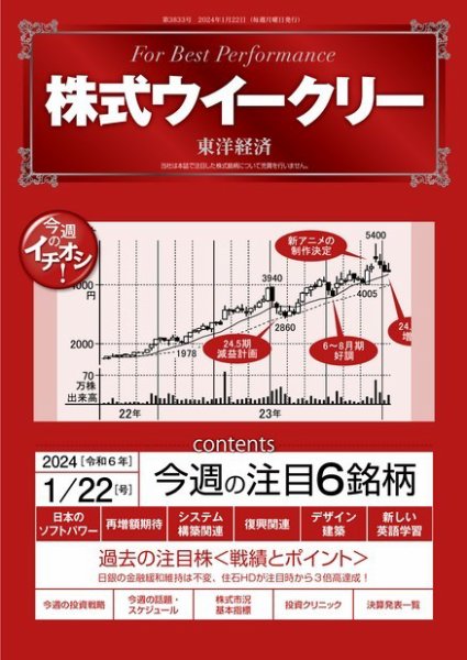株式ウイークリー 2024年01月22日発売号 表紙