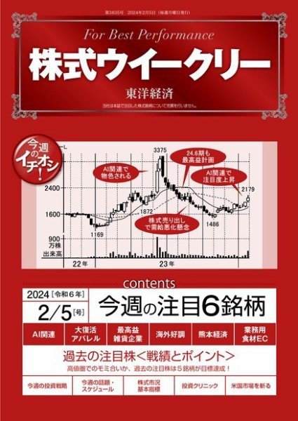 株式ウイークリー 2024/2/5号 (発売日2024年02月05日) 表紙