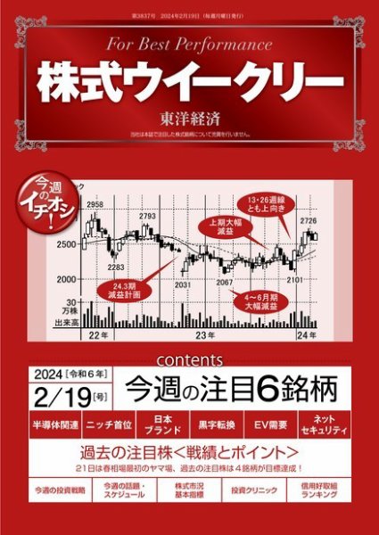 株式ウイークリー 2024/2/19号 (発売日2024年02月19日) 表紙