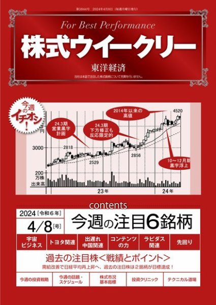 株式ウイークリー 2024/4/8号 (発売日2024年04月08日) 表紙