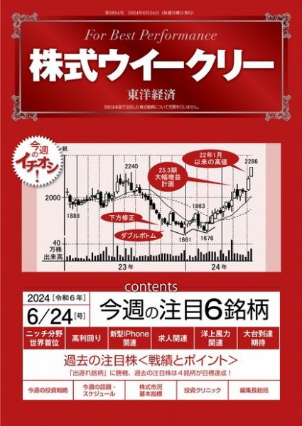 株式ウイークリー 2024/6/24号 (発売日2024年06月24日) 表紙