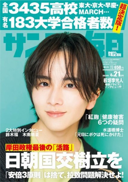 サンデー毎日 2024年4/21号 (発売日2024年04月09日) 表紙