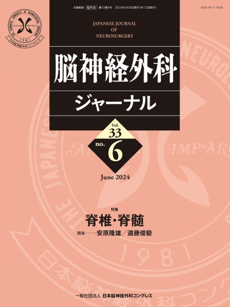 脳神経外科ジャーナル 33巻6号 (発売日2024年05月25日) 表紙