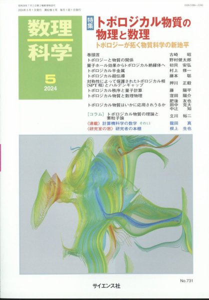 数理科学 2024年5月号 (発売日2024年04月19日) 表紙