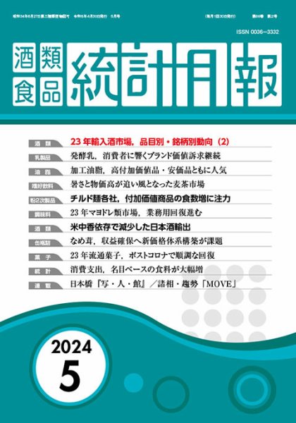 酒類食品統計月報 2024年5月号 (発売日2024年04月30日) 表紙
