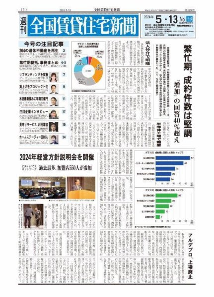 週刊 全国賃貸住宅新聞 1604 (発売日2024年05月13日) 表紙