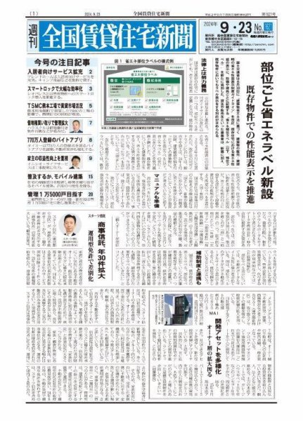 週刊 全国賃貸住宅新聞 1621 (発売日2024年09月23日) 表紙