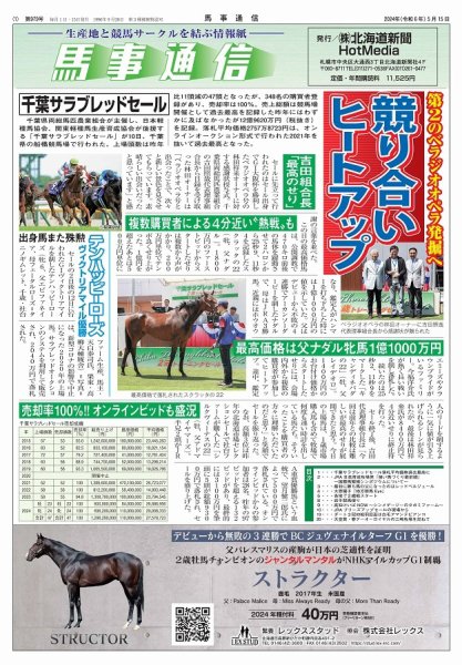 馬事通信 2024年5/15号 (発売日2024年05月17日) 表紙