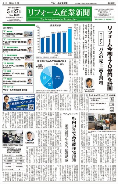 リフォーム産業新聞 2024/05/27発行号 (発売日2024年05月27日) 表紙