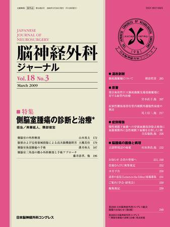 脳神経外科ジャーナル 18巻3号 (発売日2009年02月20日) 表紙