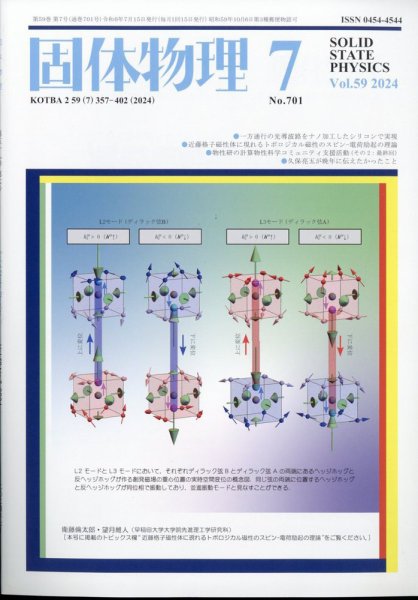固体物理 2024年7月号 (発売日2024年07月18日) 表紙