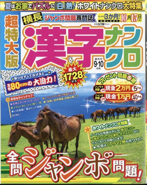 超特大版漢字ナンクロ 2024年9月号 (発売日2024年07月19日) 表紙