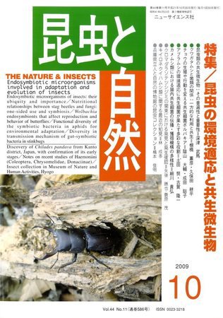 昆虫と自然 10月号 (発売日2009年09月23日) 表紙