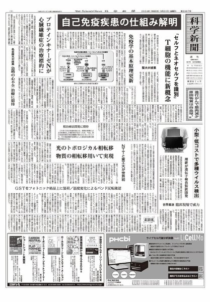 科学新聞 2024年09月20日発売号 表紙