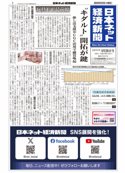 日本ネット経済新聞 0797 (発売日2024年09月26日) 表紙