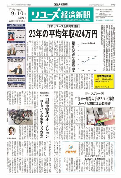 リユース経済新聞 2024年09月10日発売号 表紙