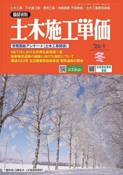 土木施工単価 2025年1月号 (発売日2024年12月25日) 表紙