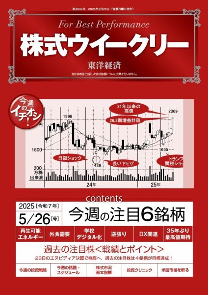 株式ウイークリー 2025/5/26号 (発売日2025年05月26日) 表紙