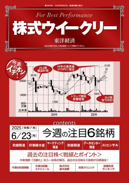 株式ウイークリー 2025/6/23号 (発売日2025年06月23日) 表紙