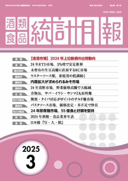 酒類食品統計月報 2025年3月号 (発売日2025年02月28日) 表紙
