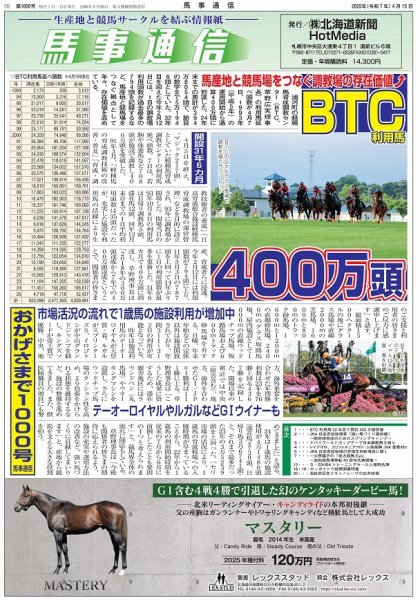 馬事通信 2025年4/15号 (発売日2025年04月16日) 表紙