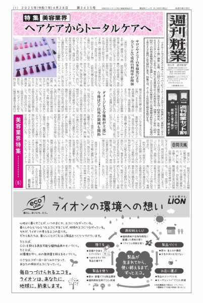 週刊粧業 2025年04月28日発売号 表紙