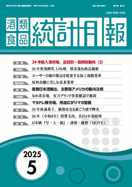 酒類食品統計月報 2025年5月号 (発売日2025年04月30日) 表紙