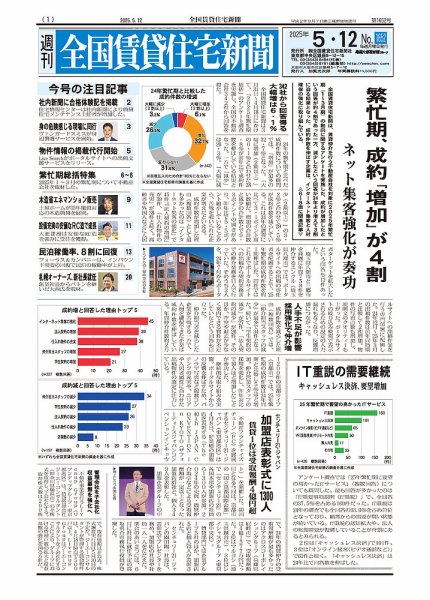 週刊 全国賃貸住宅新聞 1652 (発売日2025年05月12日) 表紙